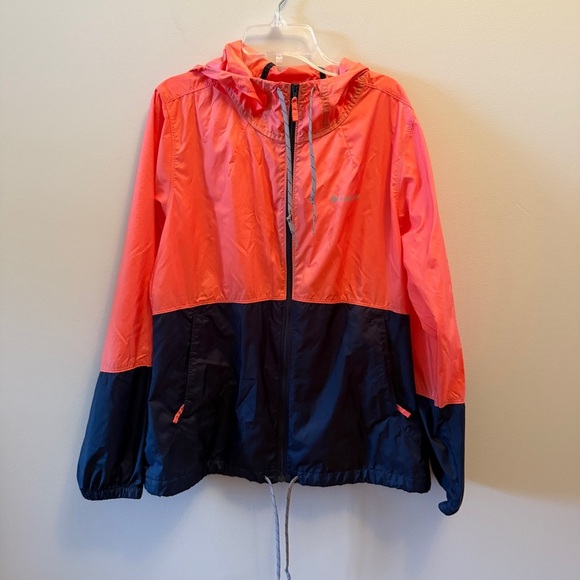 Columbia Flash Forward Windbreaker Coral and Navy Size M - Picture 1 of 4